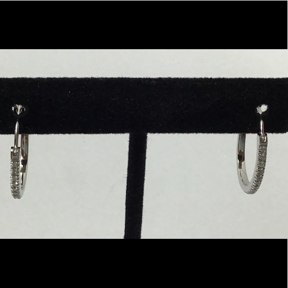 (925) Round Diamond Earrings - Picture 2 of 6